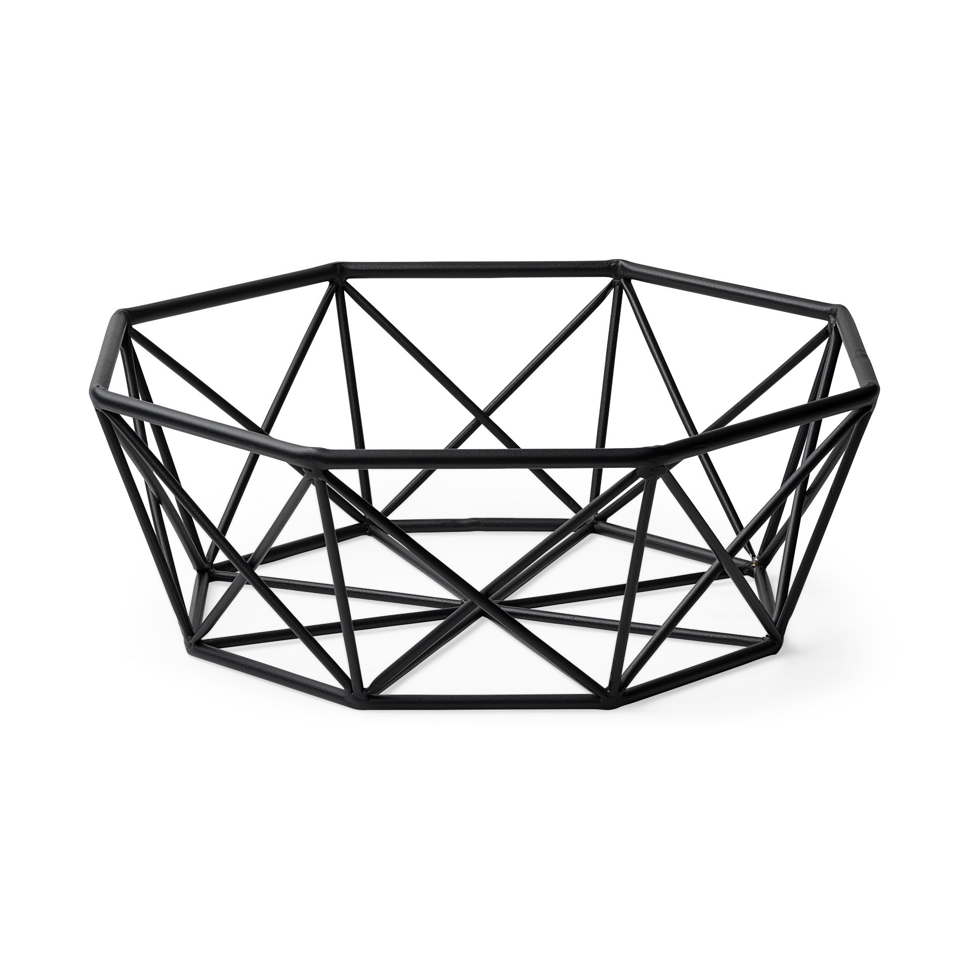 Davy 17L x 17W Black Metal Large Hexagonal Bowl, Decorative Bowl by Mercana, 16.73" length x 16.73" width x 6.1" height View 1