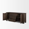 Wallen 2 Door Solid Dark Brown Wood with 3 Drawers Sideboard, Sideboards & Buffet by Mercana, 79" length x 21" width x 33" height thumbnail 7