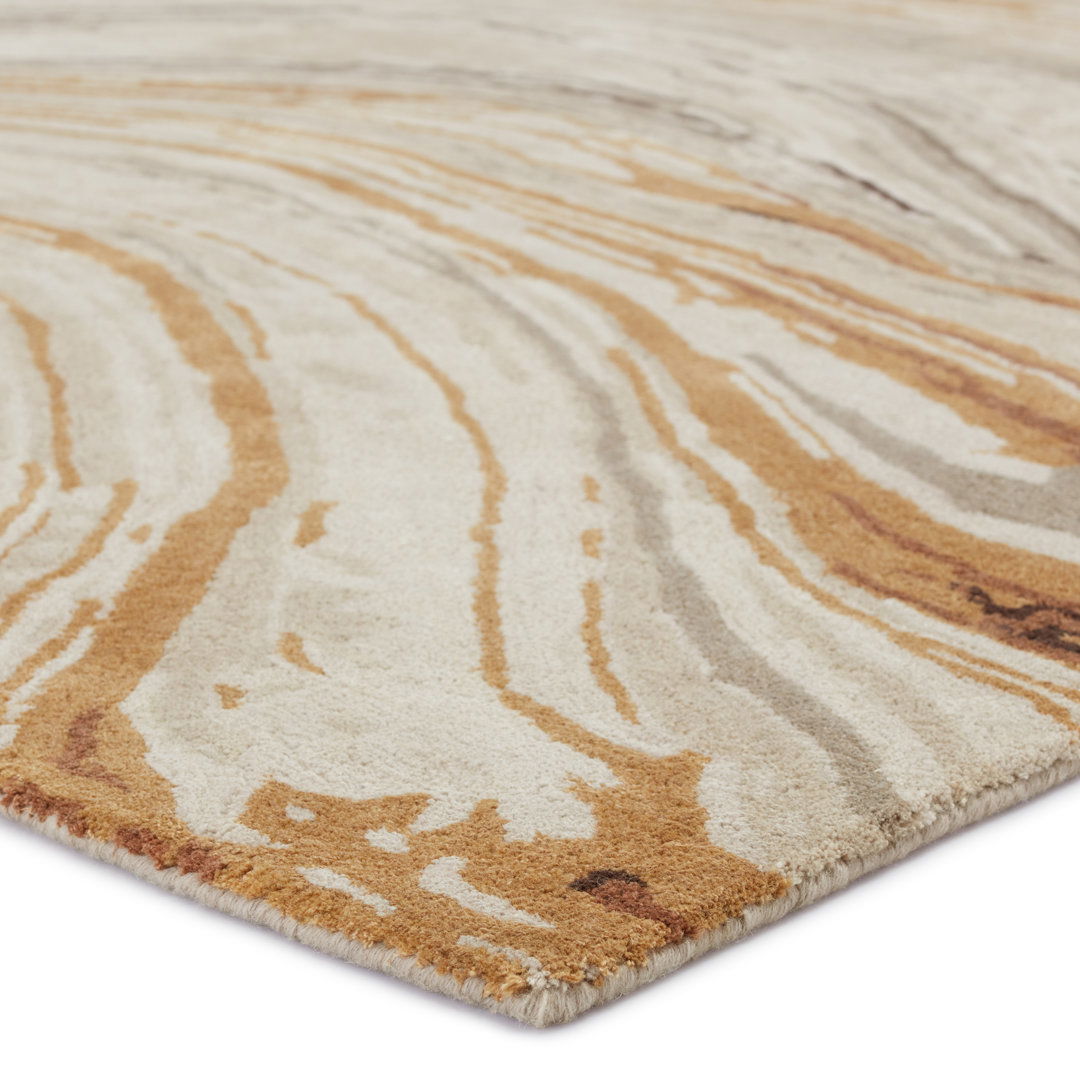 Jaipur Living Atha Handmade Abstract Gold/ Light Taupe Area Rug 5'X8' large image 