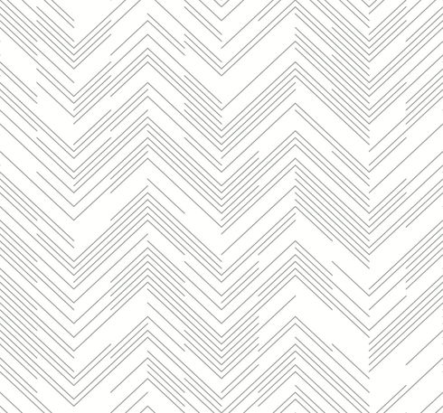 Polished Chevron White & Silver Wallpaper