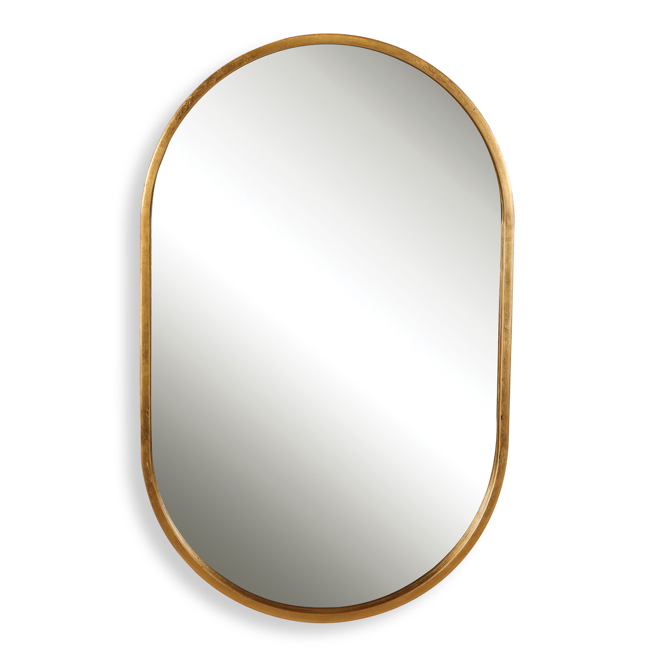 Varina Minimalist Gold Oval Mirror large image 