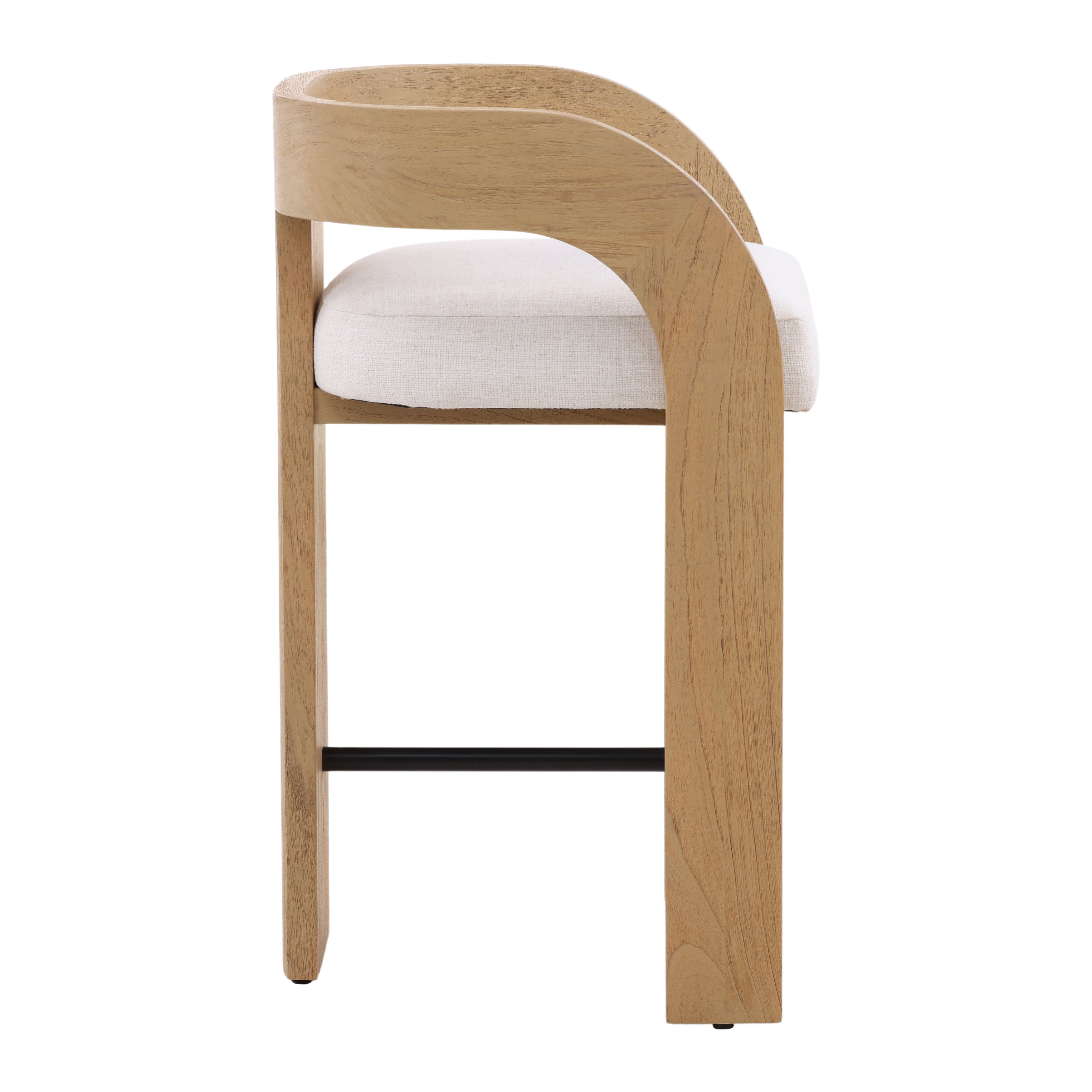 Tyson Counter Stool Cream, Counter & Bar Stool by Dovetail, 20.38" width x 34.25" height x 20.5" depth View 3