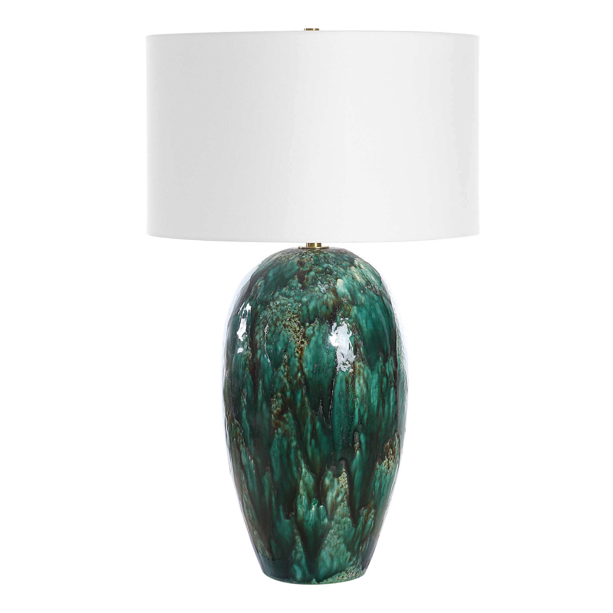 Ceralene Green Table Lamp, by Uttermost, 20" width x 33.25" height x 20" depth View 5