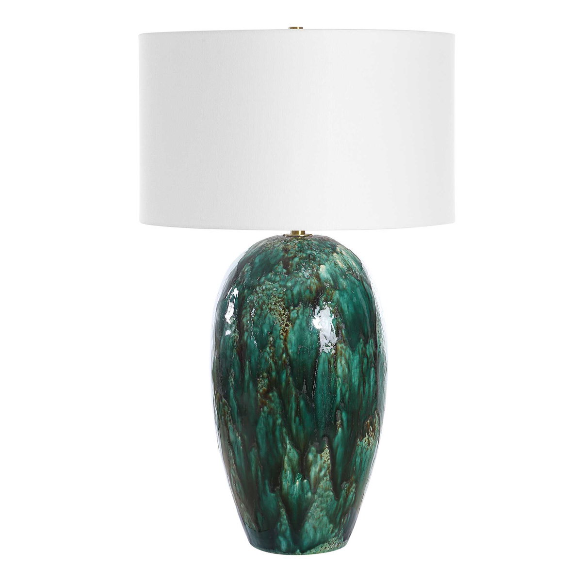 Ceralene Green Table Lamp, by Uttermost, 20" width x 33.25" height x 20" depth View 5
