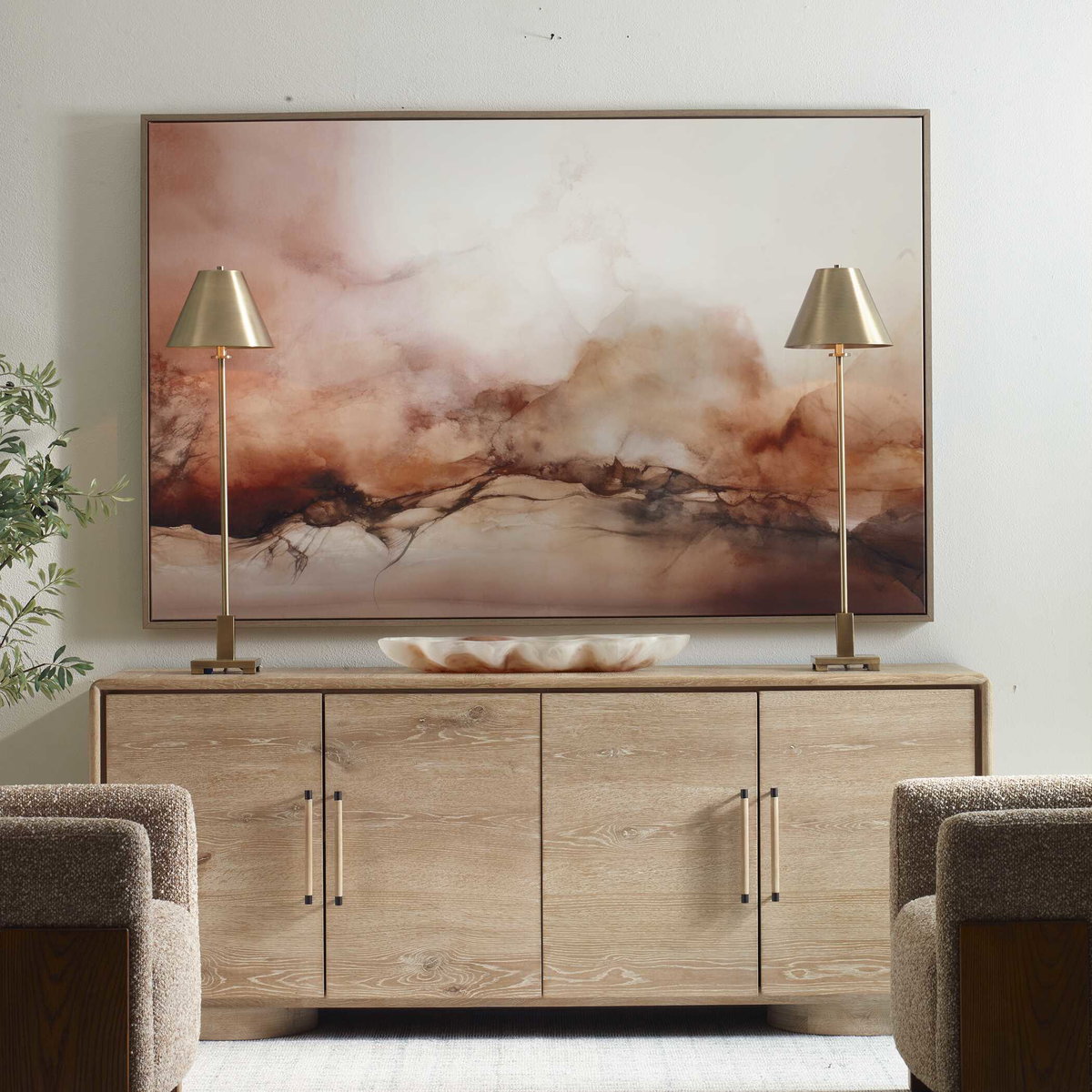 Rise Framed Modern Canvas, Art by Uttermost, 73.5" width x 47.5" height x 2" depth View 2