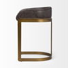 Hollyfield 29' Total Height Black Leather Seat Gold Metal Base Stool thumbnail 3