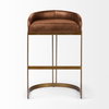 Hollyfield Backless 28.75in Seat Bar Stool | Cognac Brown Leather, Counter & Bar Stool by Mercana, 20.5" length x 19.7" width x 32.7" height thumbnail 3