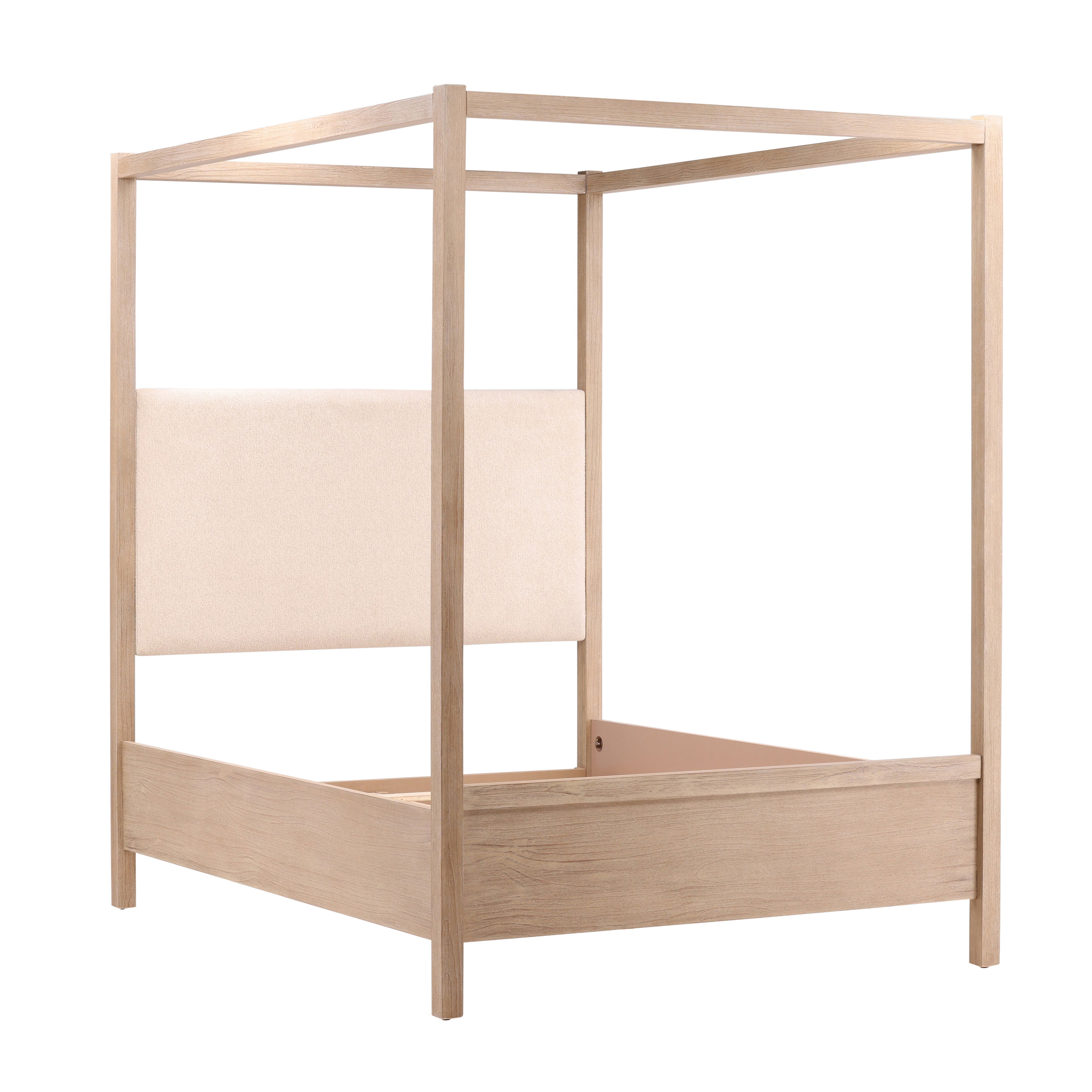 Emmalyn Bed Queen Light Warm Wash, by Dovetail, 64.5" width x 90" height x 85.6" depth View 4