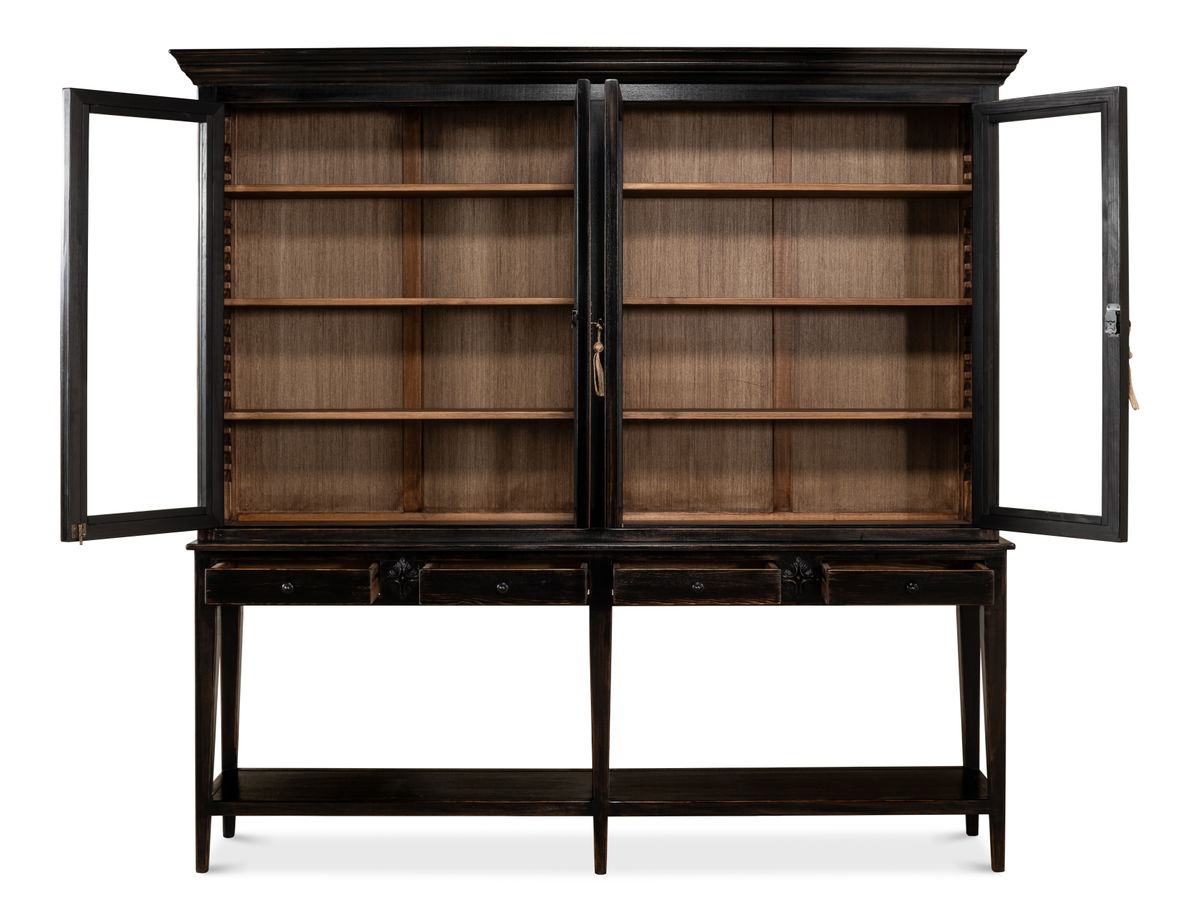 Beacon Hill Display Case  Ebony, by Sarreid, 1'5" length x 7'4" width x 7'1" height View 9