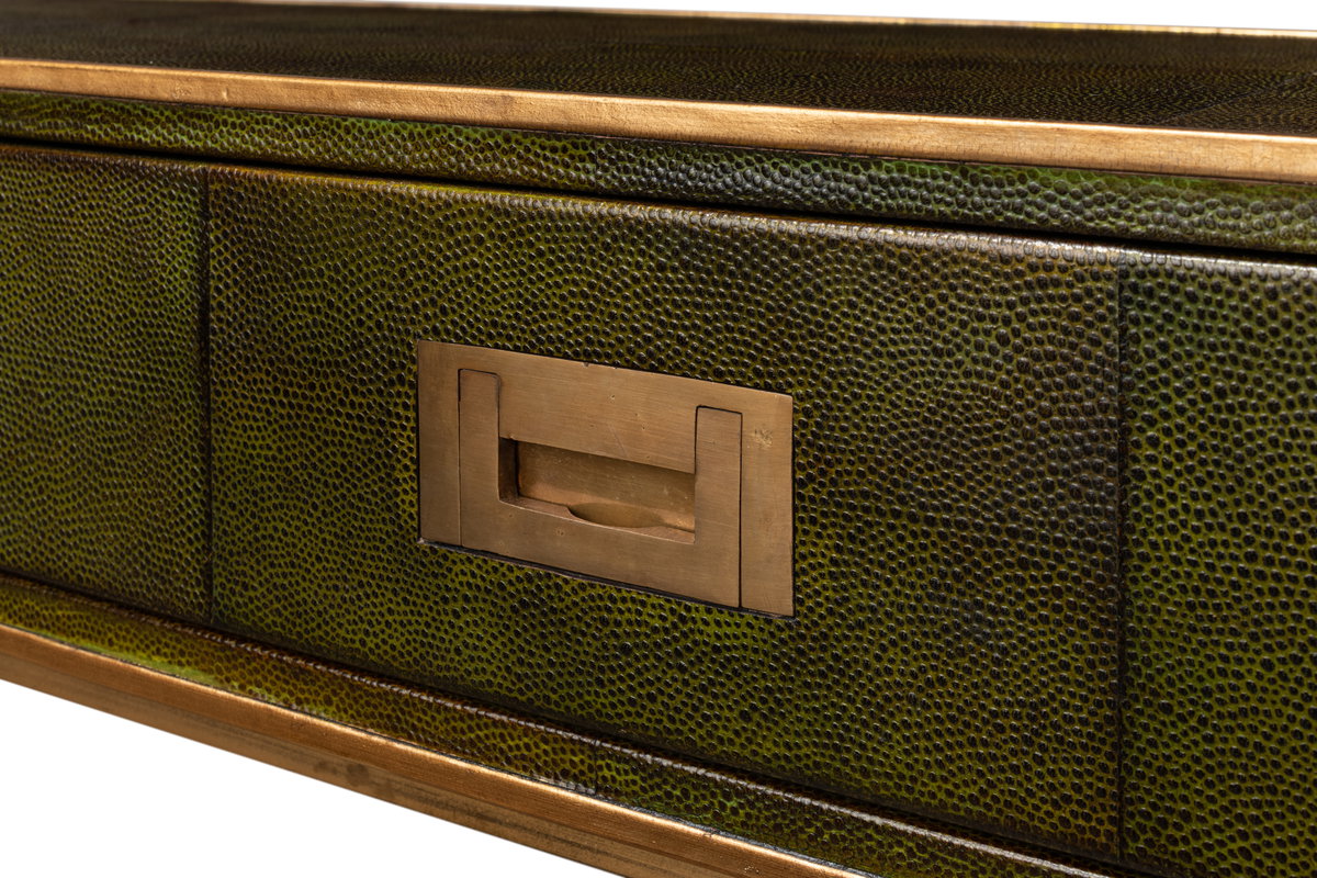 Shagreen Console Table  Leaf, by Sarreid, 1'2" length x 5'4" width x 2'10" height View 12