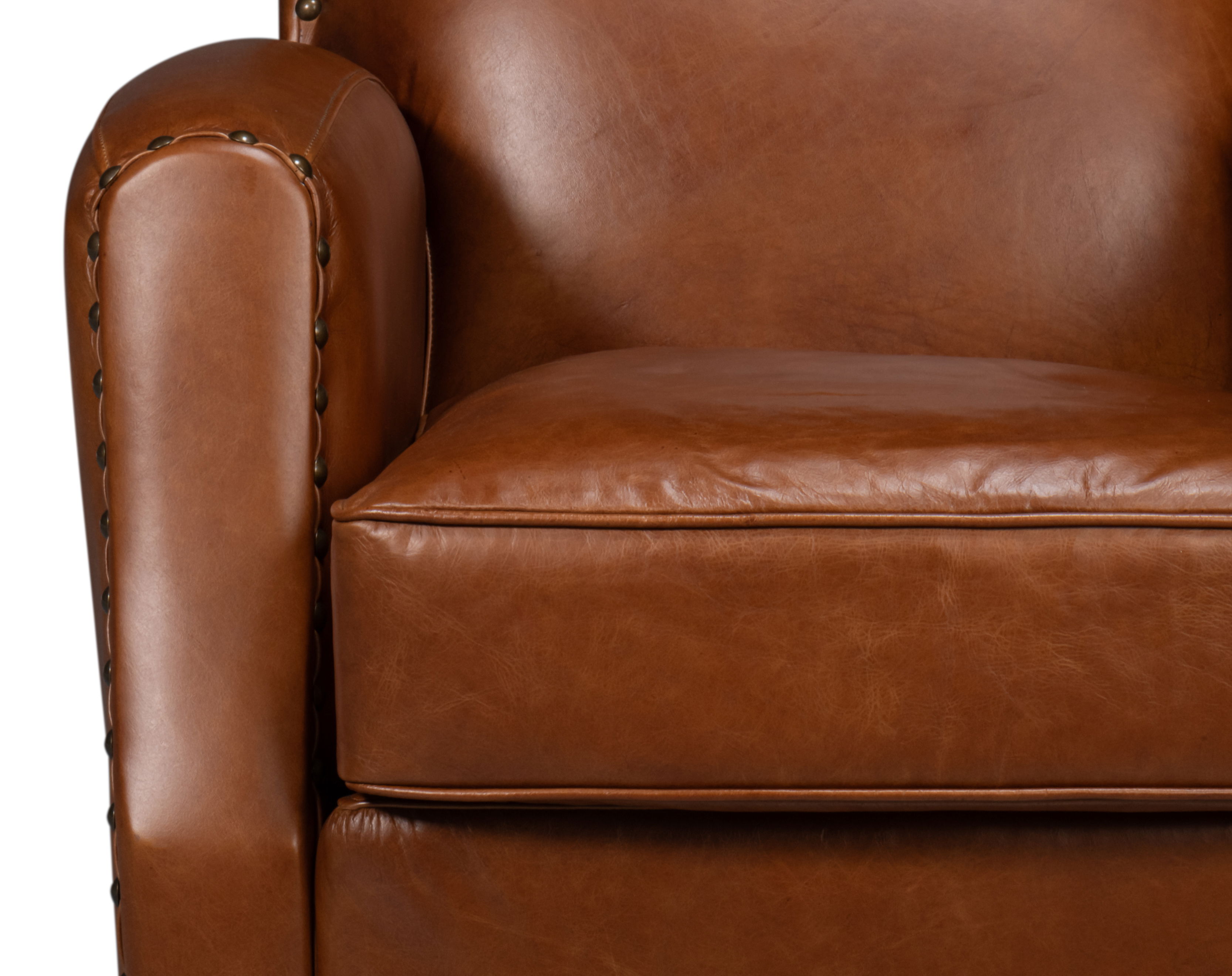 Taft Leather Swivel Chair, Havana Brown large image 