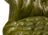 Bastian Armchair, Britain Green Leather, Seating by Sarreid, 33" length x 33" width x 31" height thumbnail 4