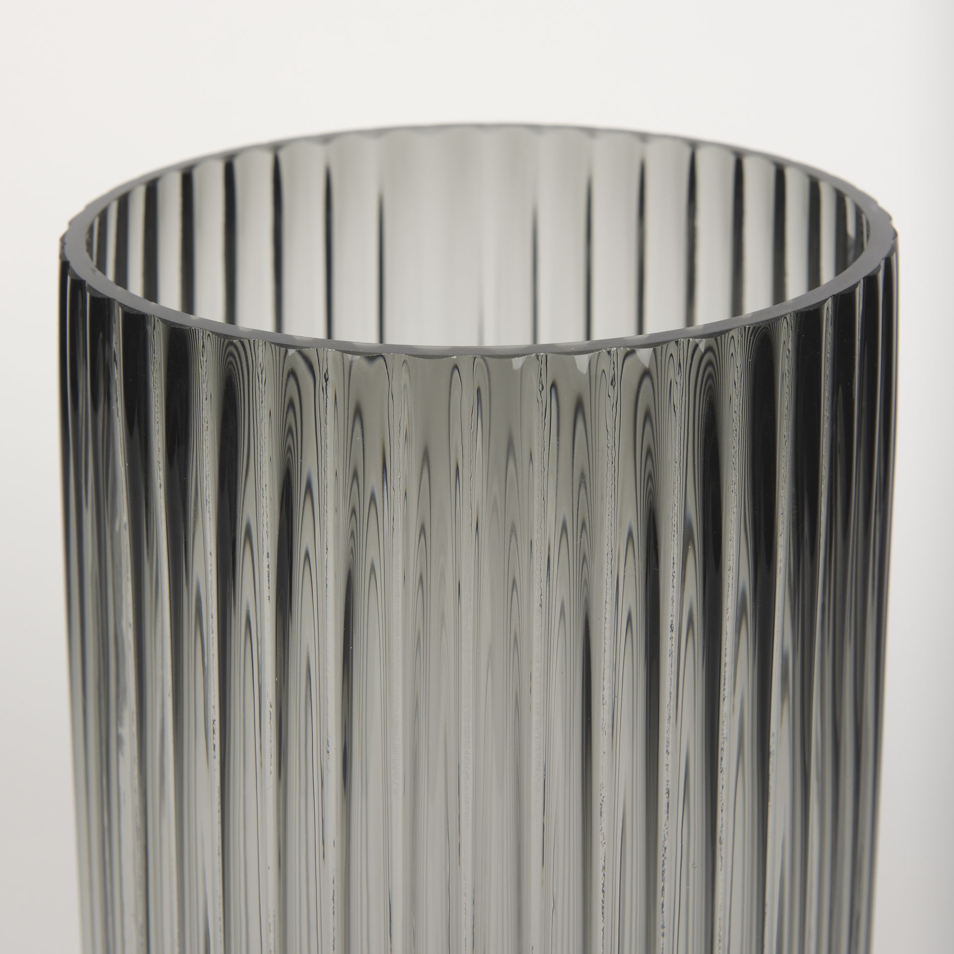 Dawn Tall Smokey Black Glass Vase large image 