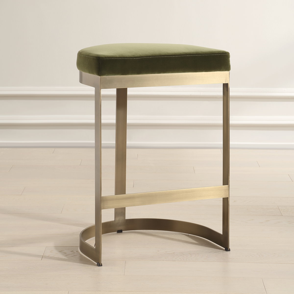 Ivanna Brass Moss Counter Stool, Counter & Bar Stool by Uttermost, 18" width x 26" height x 15" depth View 2
