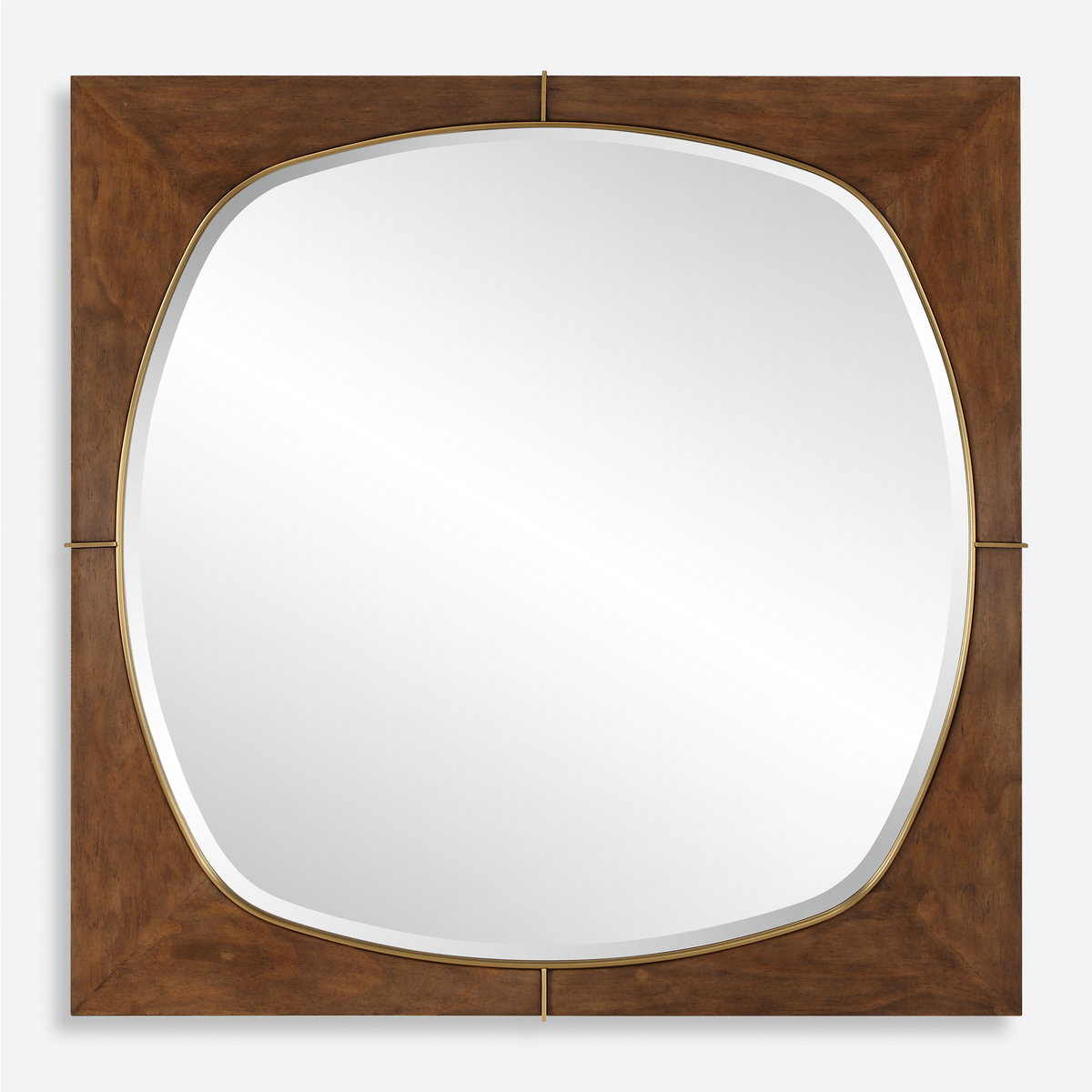 Garonne Square Walnut Mirror, by Uttermost, 40" width x 40" height x 1.75" depth View 1