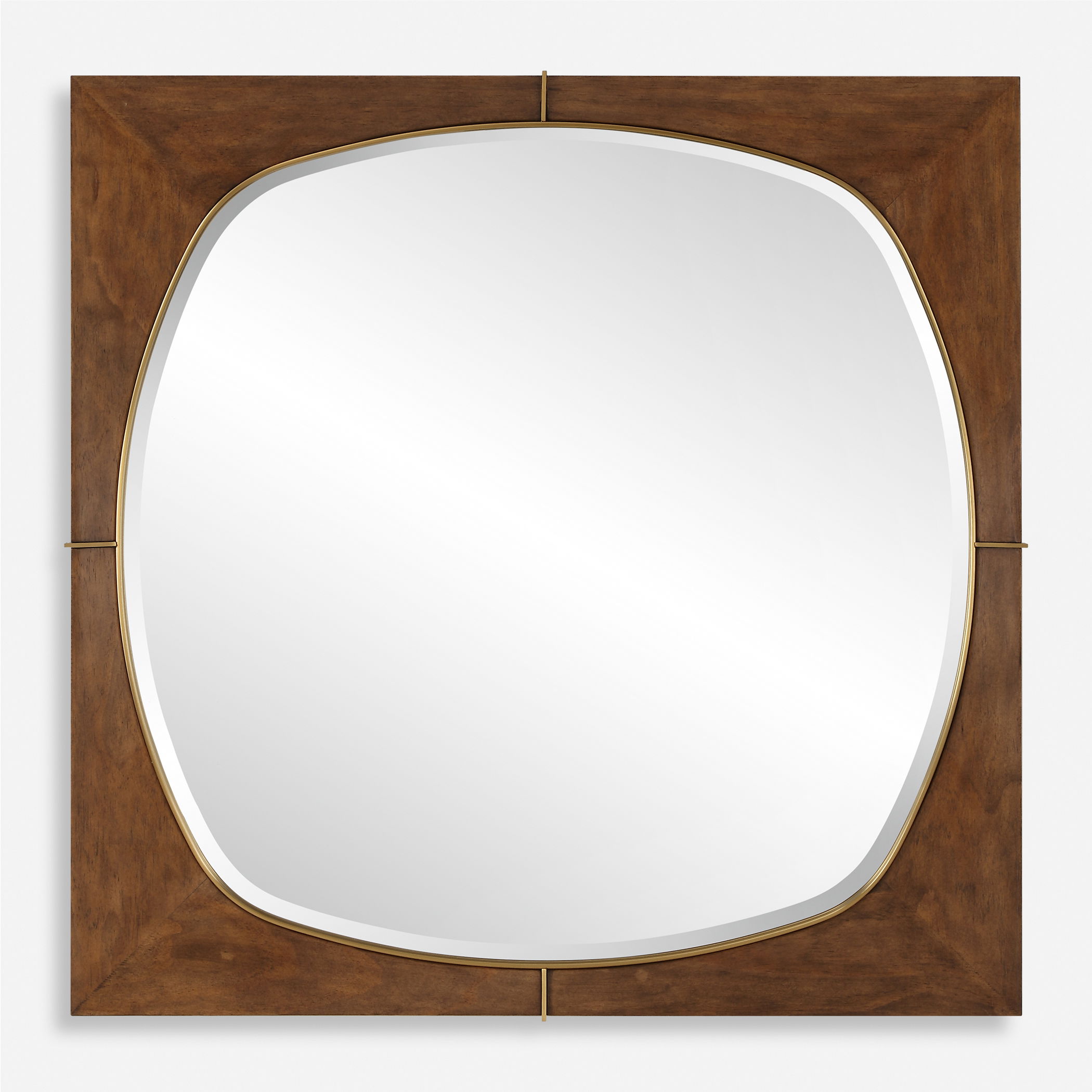 Garonne Square Walnut Mirror large image 