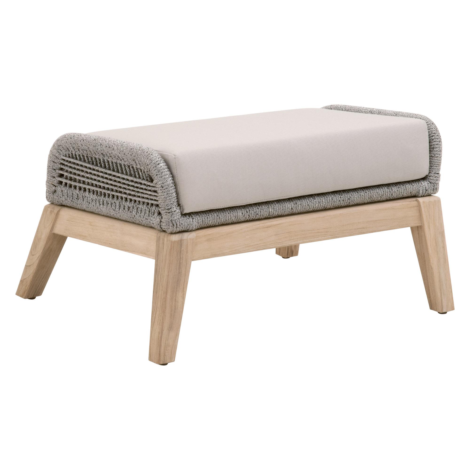 Loom Outdoor Footstool, Ottoman by Essentials for Living, 29" width x 17.75" height x 24" depth View 4