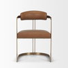 Hollyfield Curved Back Dining Side Chair | Brown Leather with Gold Iron, Dining Chair by Mercana, 20.5" length x 22.5" width x 29.5" height thumbnail 7