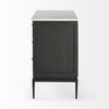 Divina Black-Brown Wood with White Marble Top and Black Metal Base Accent Cabinet, Cabinets & Chest by Mercana, 36" length x 18.5" width x 32" height thumbnail 6