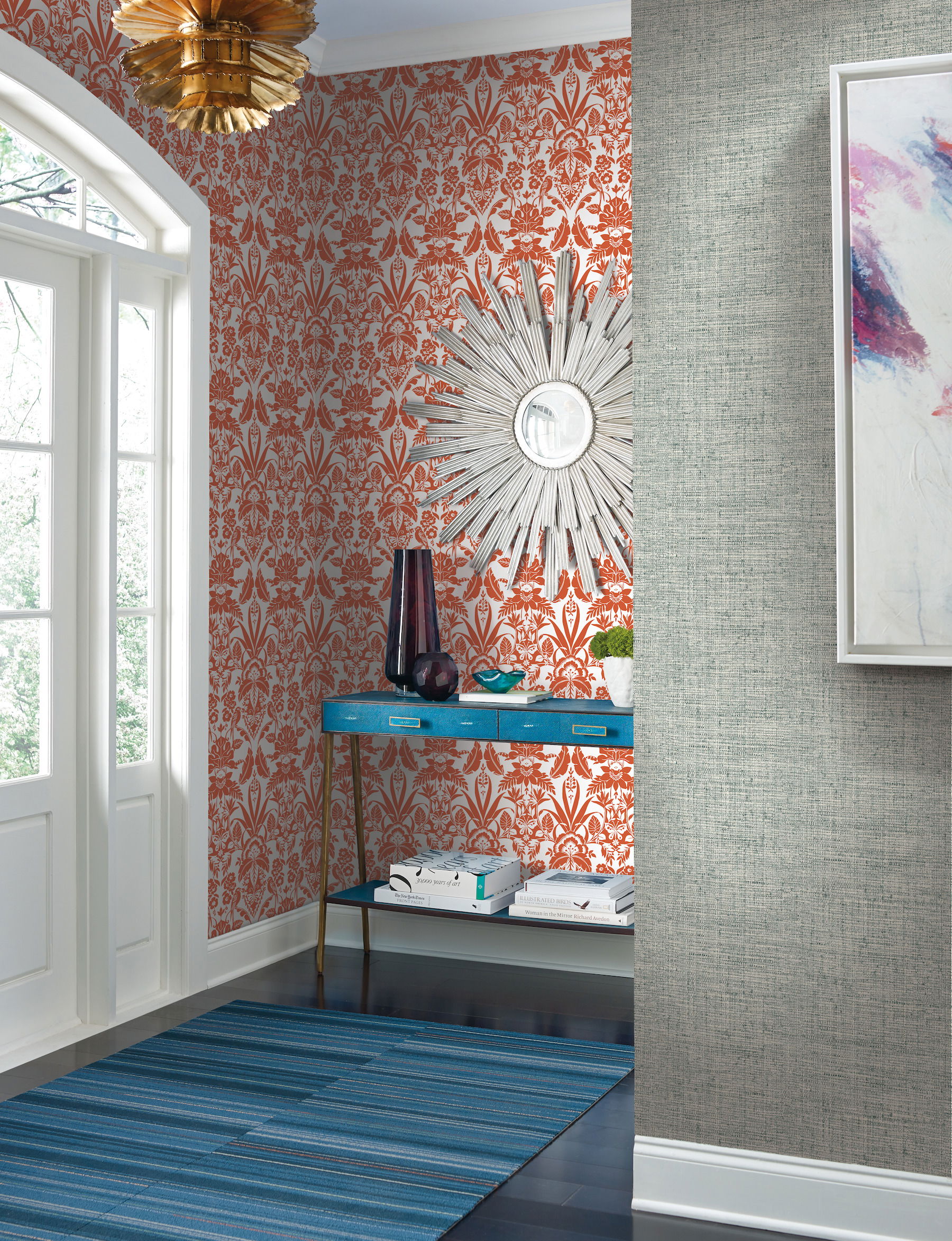 Papyrus Weave Blue Wallpaper large image 