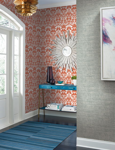 Papyrus Weave Blue Wallpaper