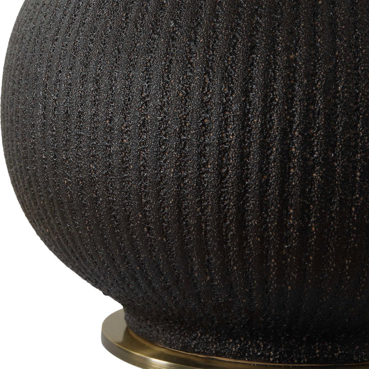 Rimini Black Glaze Table Lamp, by Uttermost, 15" width x 24.25" height x 15" depth View 8