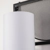 Navin 10x46.5 Black Metal Body White Fabric Shade Rectangular Wall Sconce, by Mercana, 10.04" length x 8.86" width x 46.85" height thumbnail 6