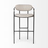 Parker 30' Seat Height Beige Fabric Seat Gun Metal Grey Metal Bar Stool, Counter & Bar Stool by Mercana, 19" length x 19.75" width x 40" height thumbnail 2