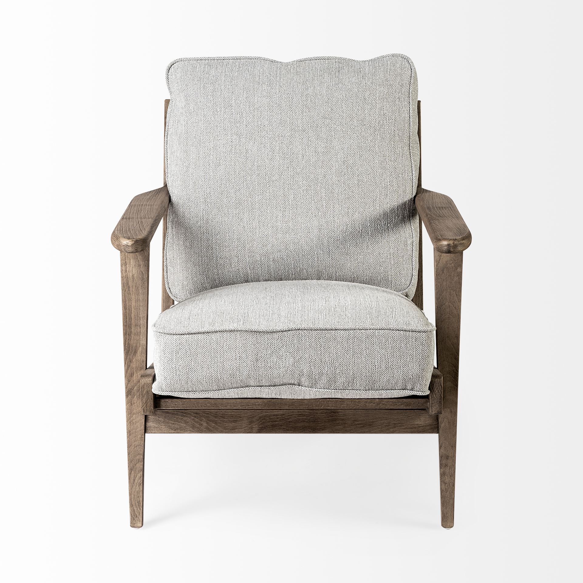 Olympus VI Frost Grey Fabric Wrapped Wooden Frame Accent Chair large image 