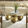 Triplet Antique Brass Coffee Table, by Uttermost, 38" width x 15" height x 38" depth thumbnail 2