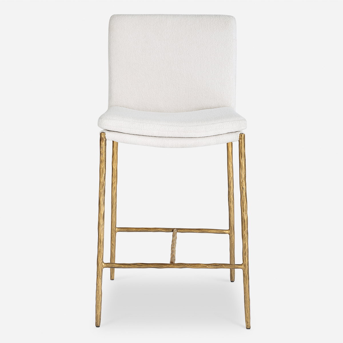 Ascend White Counter Stool, Counter & Bar Stool by Uttermost, 18.25" width x 38.75" height x 21.75" depth View 1
