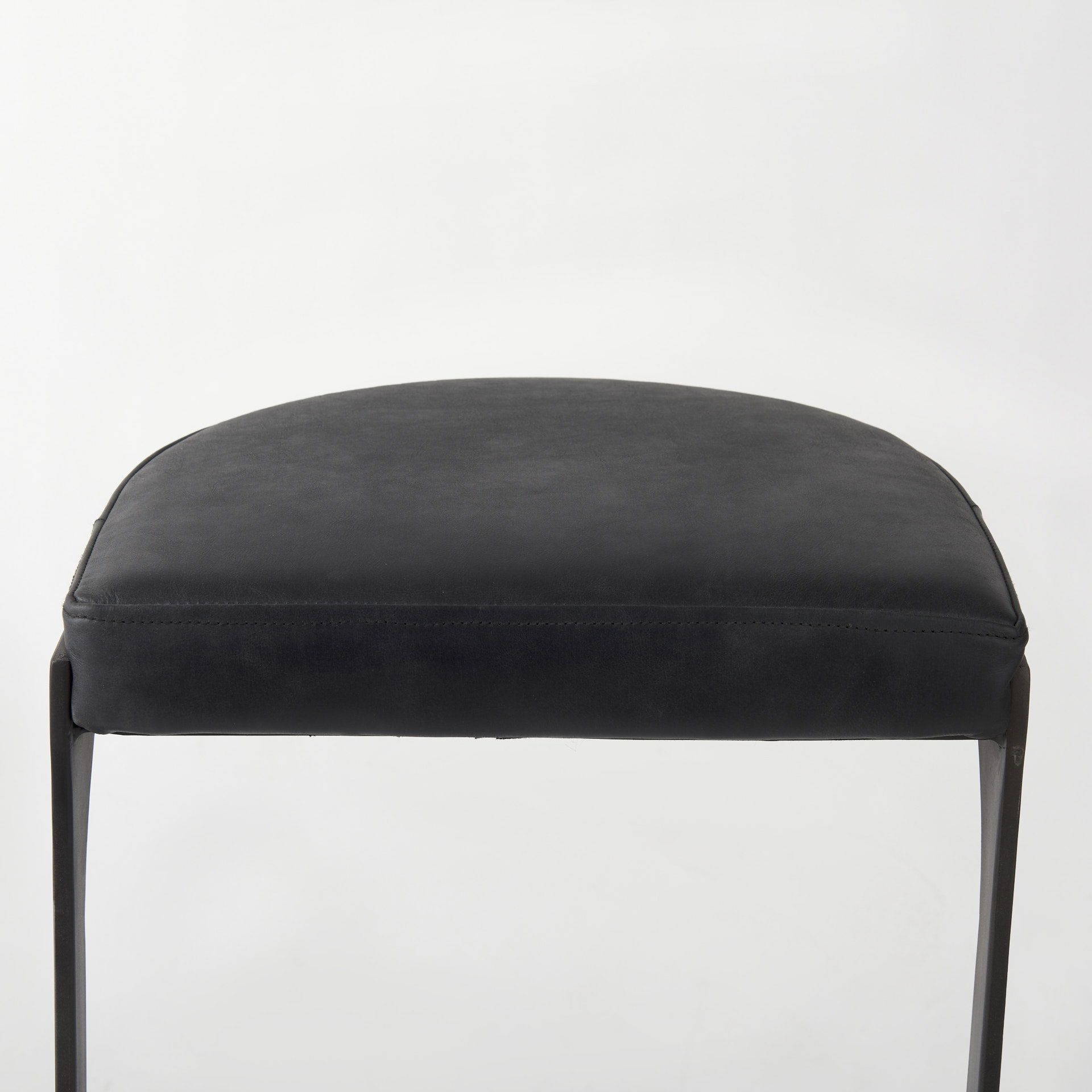 Tyson 17L x 18W x 31H Black Leather with Metal Frame Bar Stool large image 