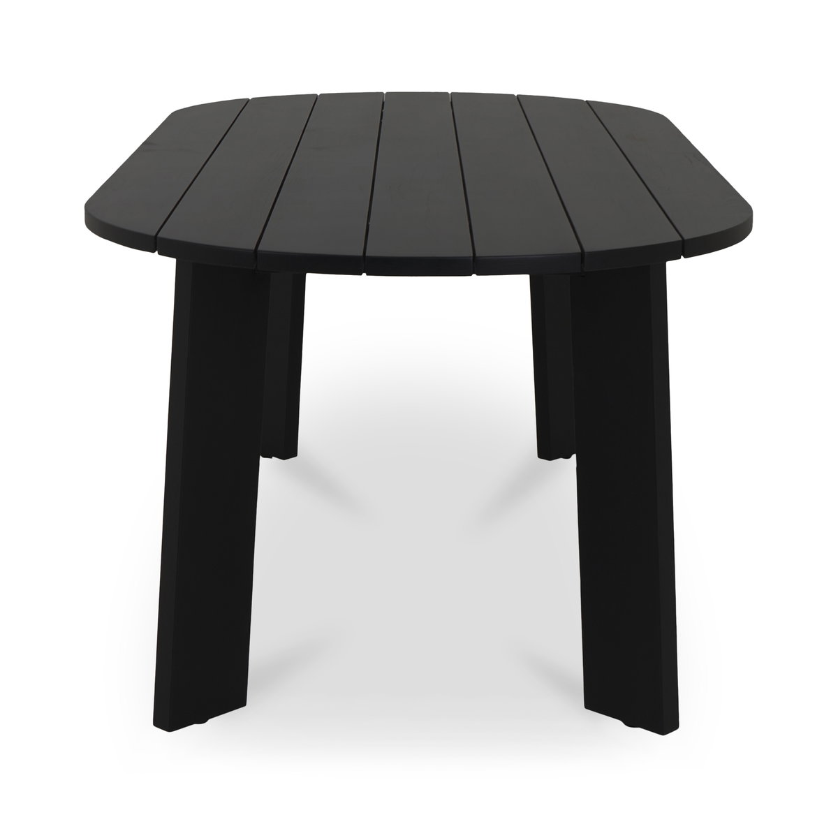 Delta Oval Outdoor Dining Table Black, Outdoor Table by Moe's Home, 7' width x 2'6" height x 3'3.5" depth View 3