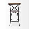 Etienne 26.25' Seat Height Brown Wood Seat Black Metal Base Stool thumbnail 5
