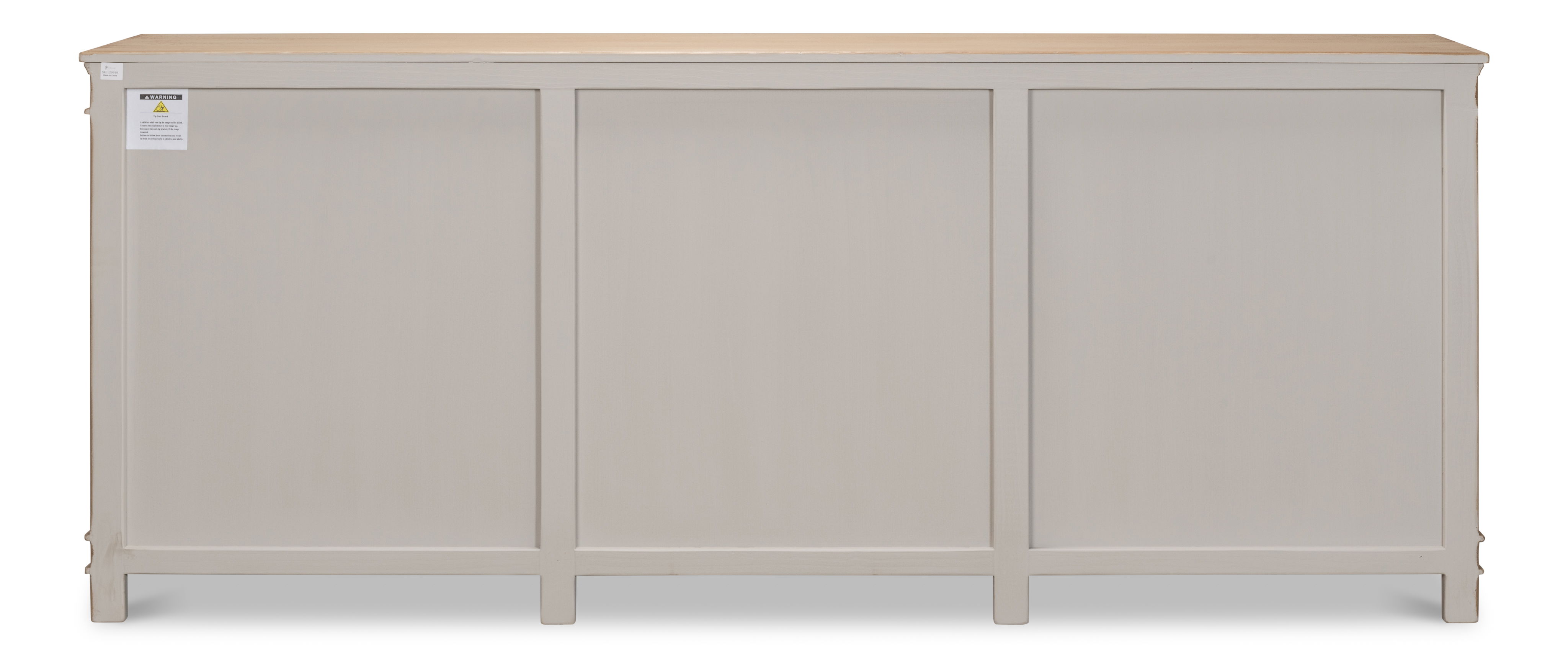 Marksman Sideboard, Dark Beige, Cabinets & Sideboard by Sarreid, 96" length x 20" width x 39" height View 3
