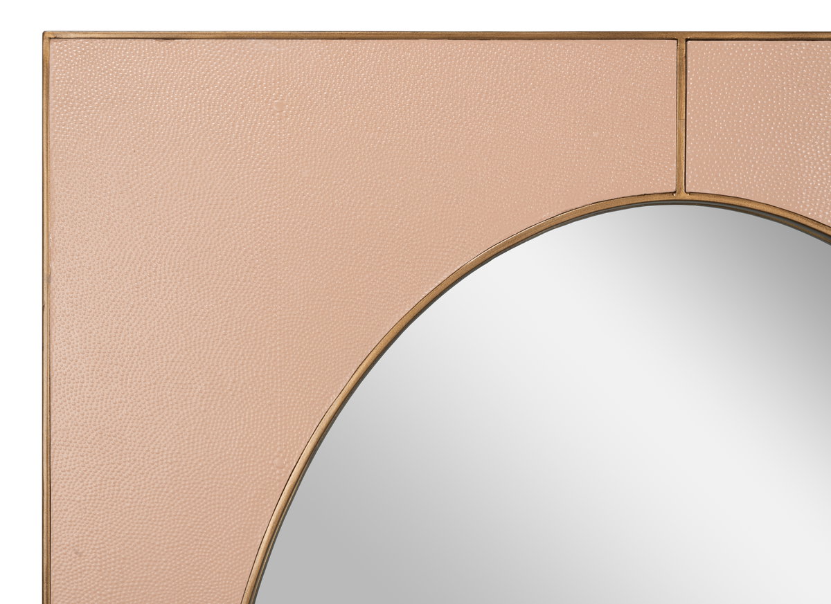 Francis Mirror Shagreen Antique Mushroom, by Sarreid, 1" length x 2'4" width x 3'7" height View 3