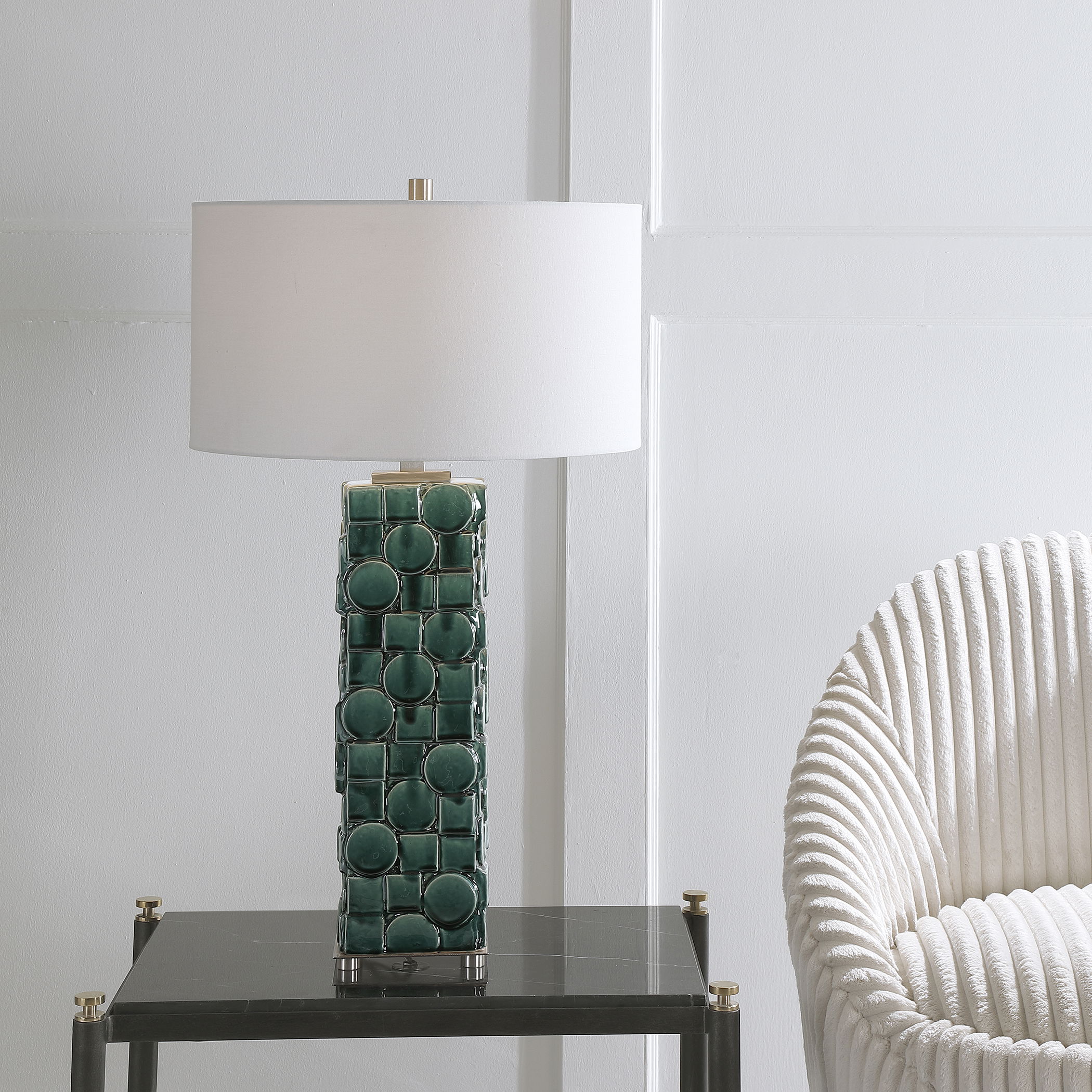 Geometry Green Table Lamp large image 