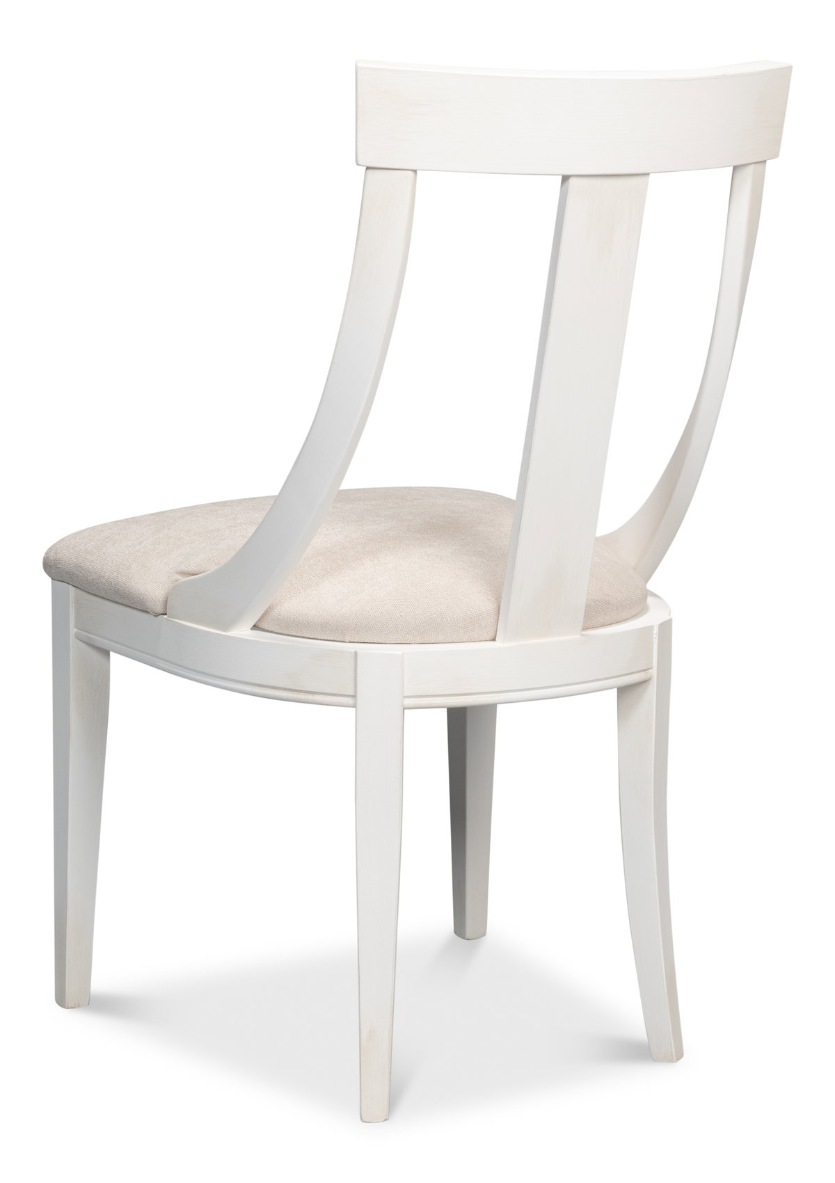 Deco Side Chair Cortina White Taupe, by Sarreid, 1'9" length x 1'8" width x 3'3" height View 11