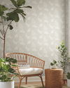 Vinca White Metallic Wallpaper thumbnail 1