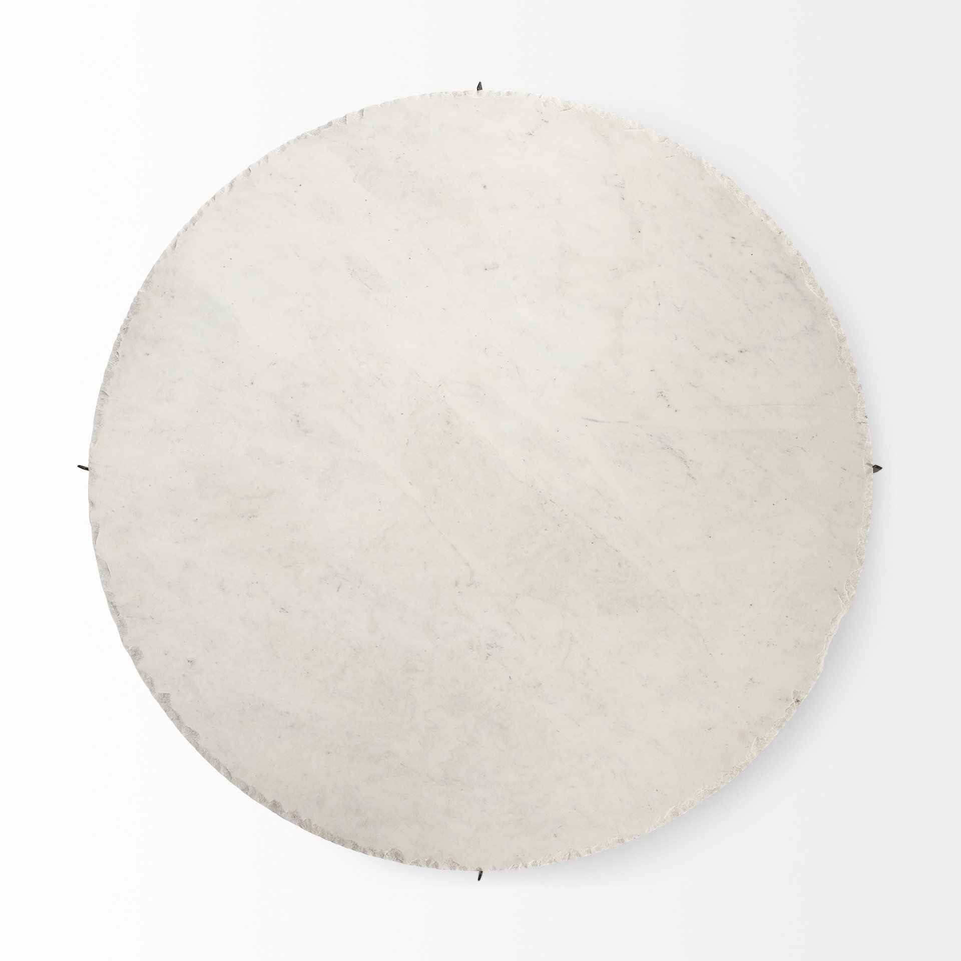 Reinhold 49' Round White Marble Top Gold Metal Base Coffee Table, by Mercana, 49" length x 49" width x 17" height View 11