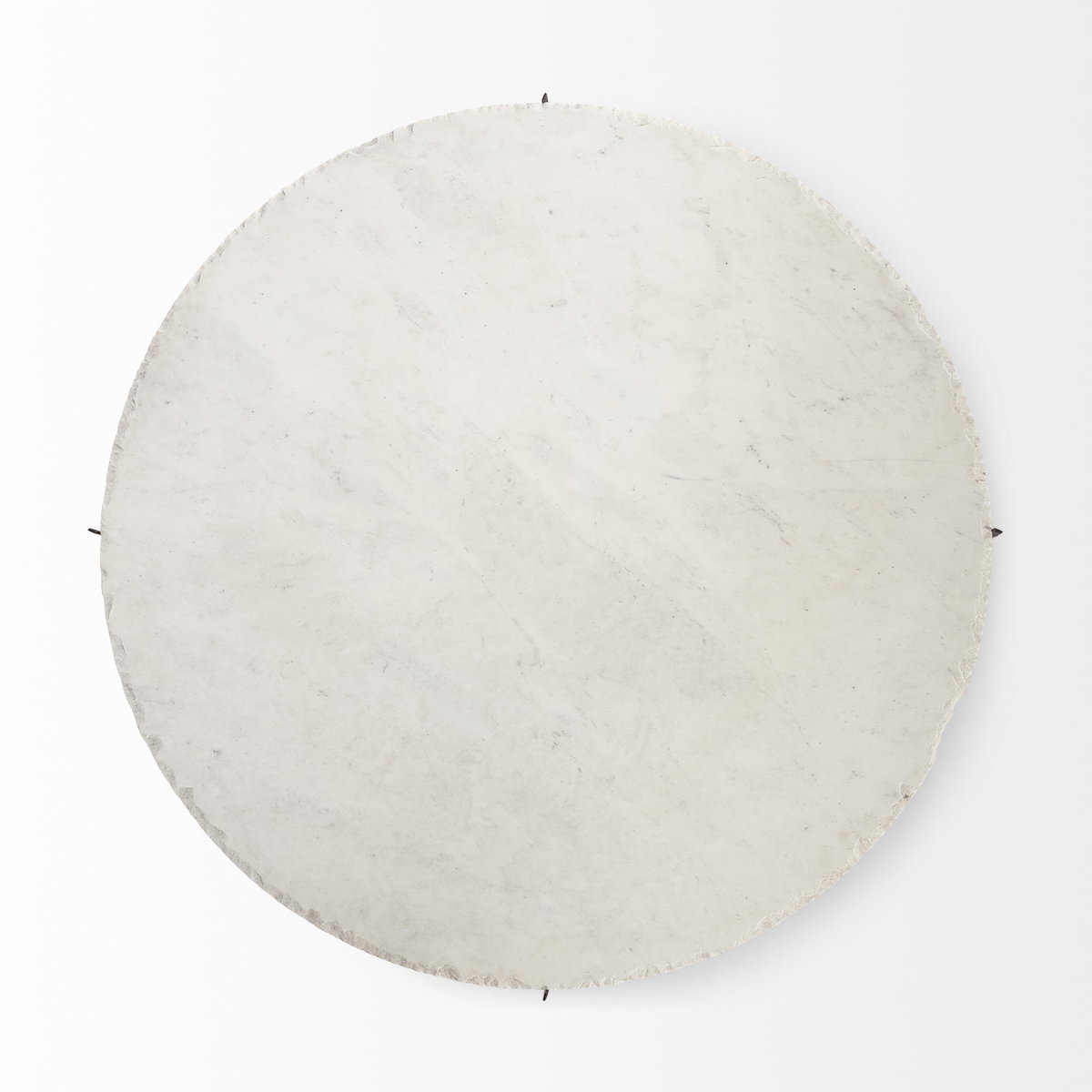Reinhold 49' Round White Marble Top Gold Metal Base Coffee Table, by Mercana, 49" length x 49" width x 17" height View 11