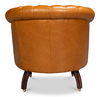Bastian Armchair, Tan Brown Leather, Seating by Sarreid, 33" length x 33" width x 31" height thumbnail 10