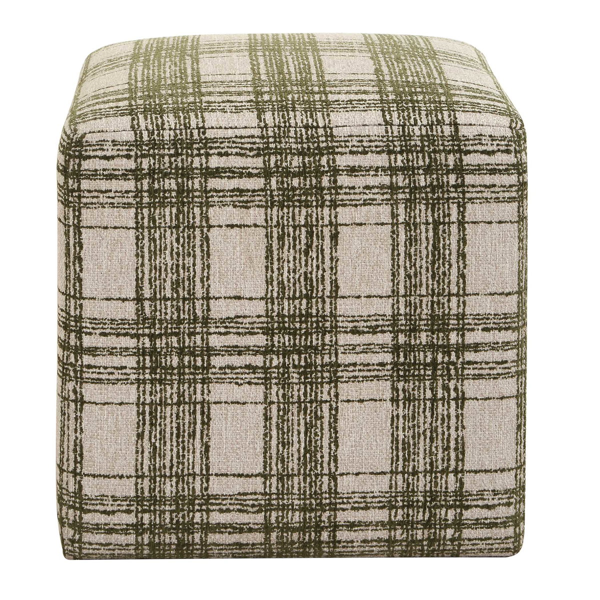 Joie Ireland Plaid Ottoman, by Uttermost, 18" width x 18" height x 18" depth View 4