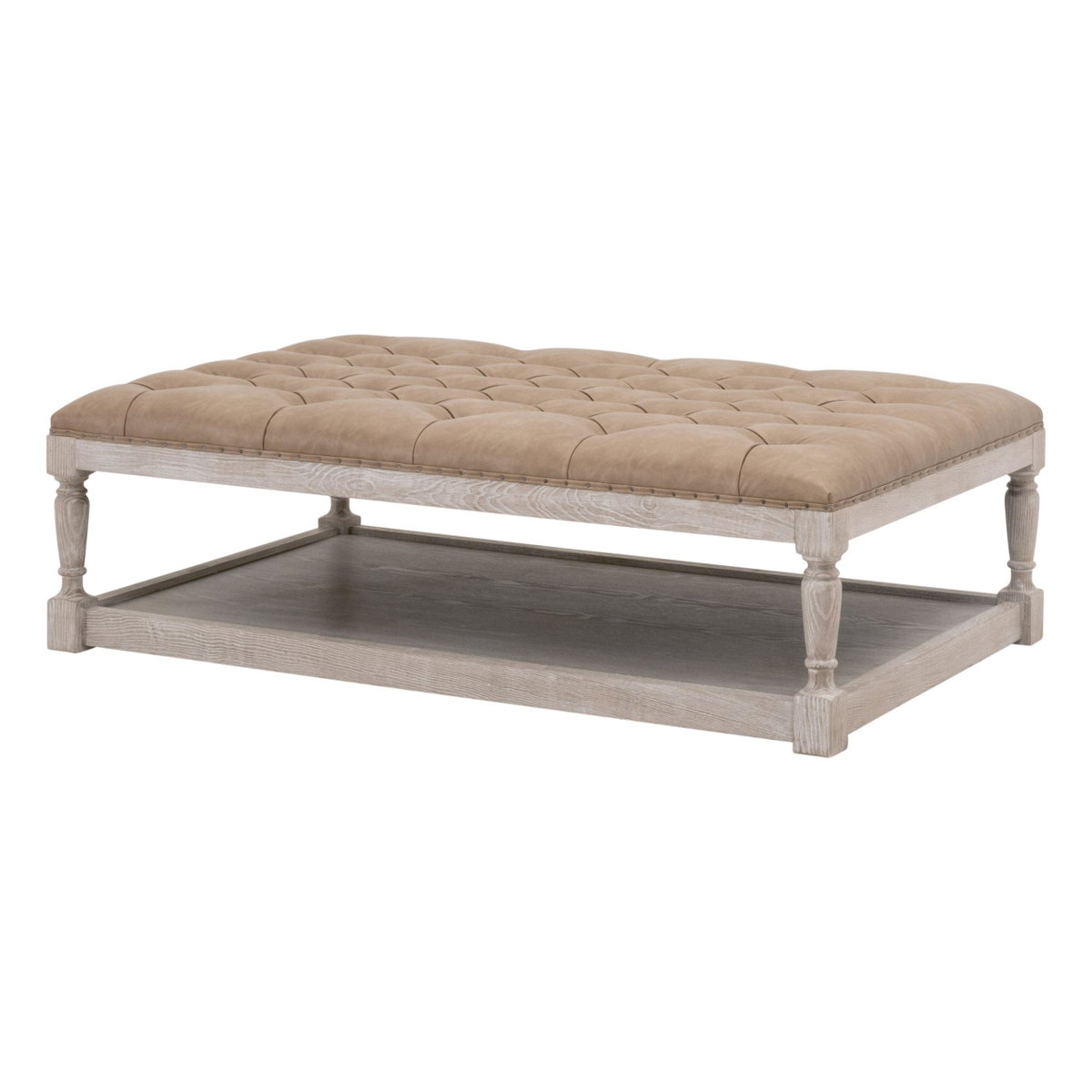 Townsend Tufted Upholstered Rectangle Coffee Table, by Essentials for Living, 54" width x 17.75" height x 33.75" depth View 2