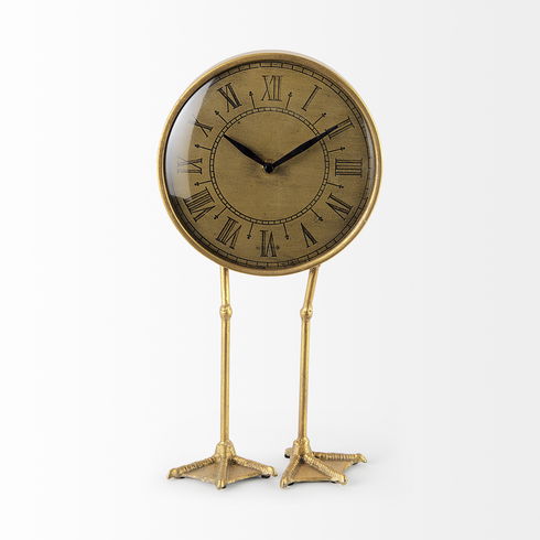 Chadwick Antiqued Brass Duck Leg Table Clock