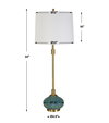 Kaimana Aged Blue Buffet Lamp, by Uttermost, 1'1" width x 2'10" height x 1'1" depth thumbnail 3
