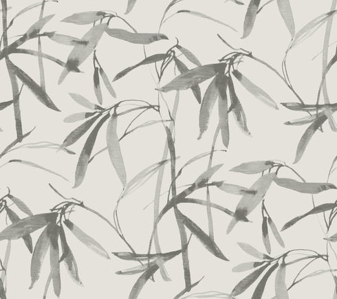 Bamboo Ink Cream & Grey Wallpaper