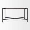 Lucas 30x30 White Marble Top Black Metal Base Coffee Table thumbnail 5