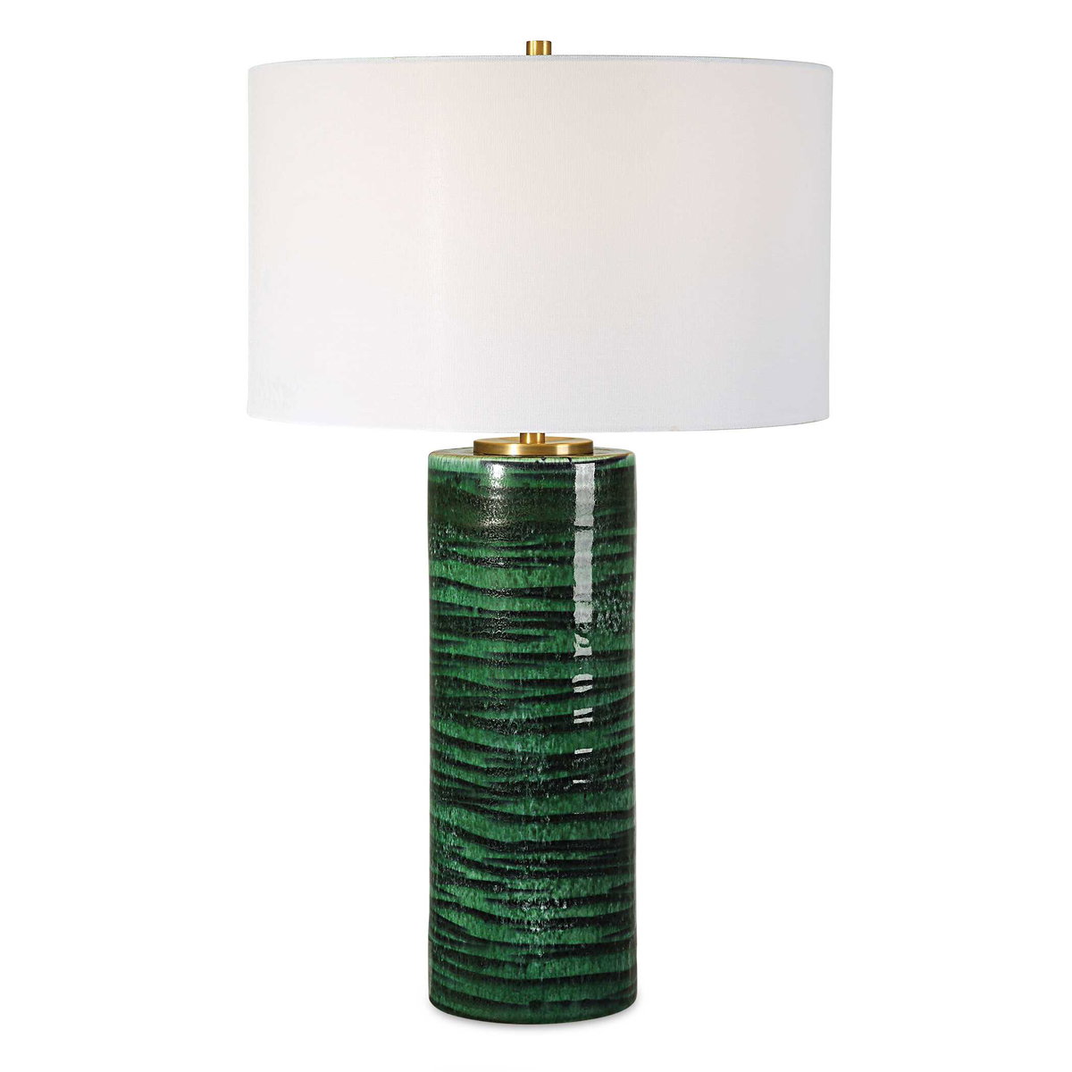 Galeno Emerald Green Table Lamp, by Uttermost, 17" width x 27.75" height x 17" depth View 1
