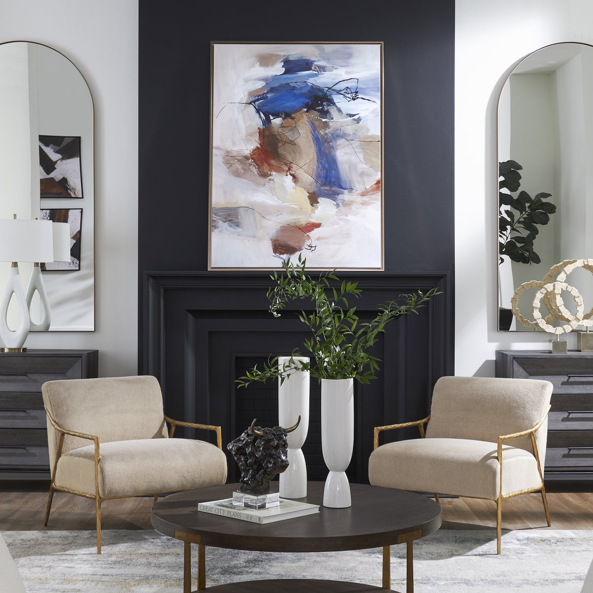 Subtle Nuances Framed Abstract Art, by Uttermost, 55.5" width x 41.5" height x 2" depth View 2